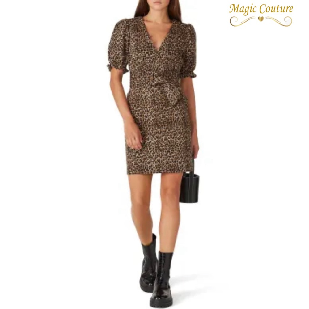 Marissa Webb Collective Brown Leopard Dress🧡🖤🧡